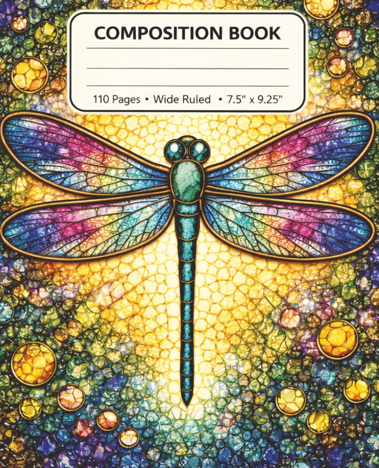 Mosaic Dragonfly Composition Book Cover
